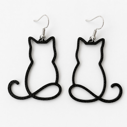 Orecchini gatto nero gioielli - orecchini,