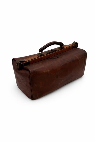Borsa medico antica - antica, pelle