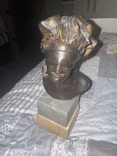  Scultura in bronzo Dea Bendata con base in marmo