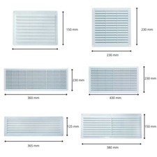 Griglia di aerazione rettangolare in plastica (ABS)