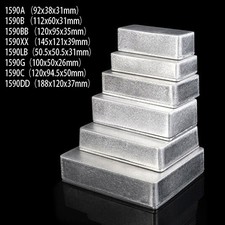 1X Scatola Alluminio Effetto Metallo Cassa Elettrica Strumento Contenitore Argen