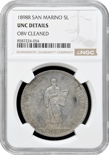 San marino lire 1898 - r,, ngc