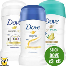 DOVE DEODORANTE STICK PER UOMO E DONNA 40ML A SCELTA 3 - 6 PEZZI