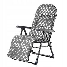 KADAX Poltrona da Giardino con Schienale Regolabile, Sedia Relax Grigio Zig-Zag