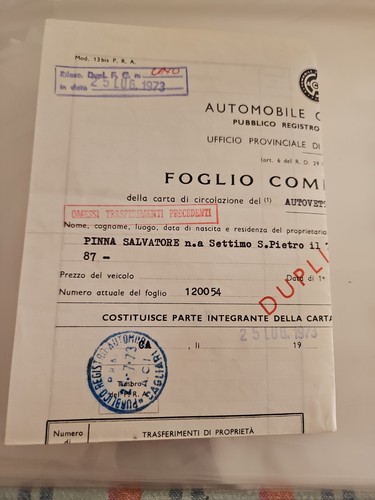 Foglio complementare della - complementare,