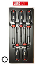 USAG 599/299 Serie Set 5 cacciaviti a bussola esagonale con Termoformato