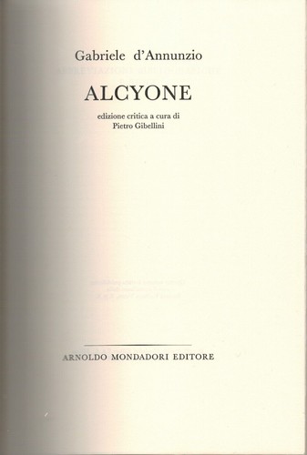 Alcyone edizione critica - alcyone., a