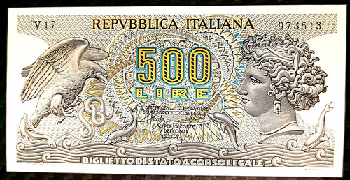 500 lire aretusa v17 1967 - 500,