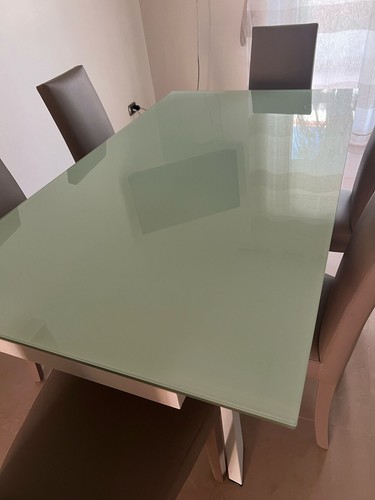 Tavolo vetro bianco con - bianco,
