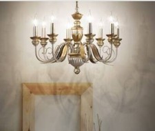 Lampadario Legno Grigio Oro 8