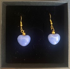 orecchini con cuori azzurri in ceramica