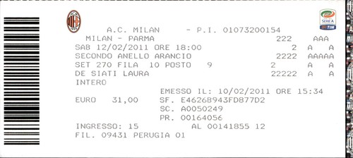Biglietto calcio italia - biglietto, serie