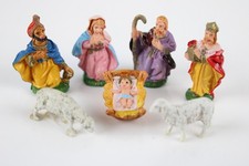 Set 7 Figure Natività Statuine Presepe Miniatura H3,5 cm Sacra Famiglia Natale