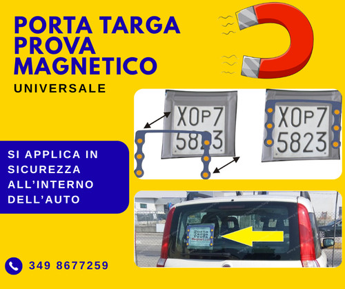 Porta targa prova magnetico - targa,