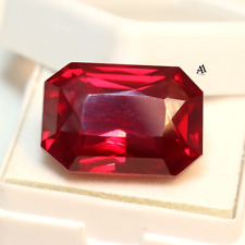 Exclusivo Rubí Rojo Natural De Birmania De 19.80 Ct Con Corte Esmeralda Suelto