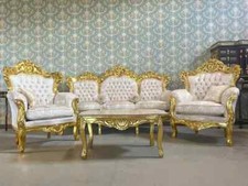 Set divano Luigi XV rococò avorio set salone francese fatto a mano set divano in velluto decorazione