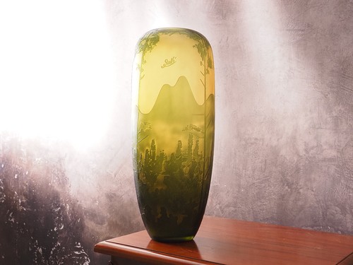 Pesante vaso vetro verde - vaso,