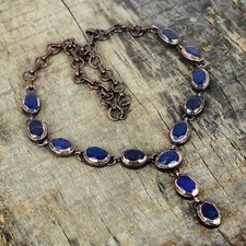 Collana Ovale Zaffiro Blu