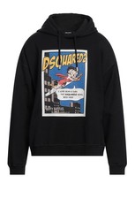 Felpa con cappuccio oversize DSQUARED D2 BETTY nera XL nuova.