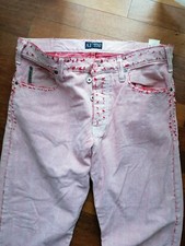 Jeans uomo ARMANI JEANS TG. 32.IT 46 rosa pallido con rifiniture rosse 