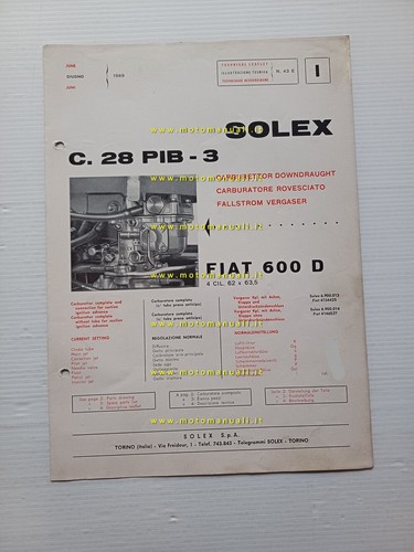 Solex carburatore pib 3 - carburatore,