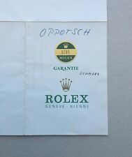 ROLEX Guarantee Warranty Paper