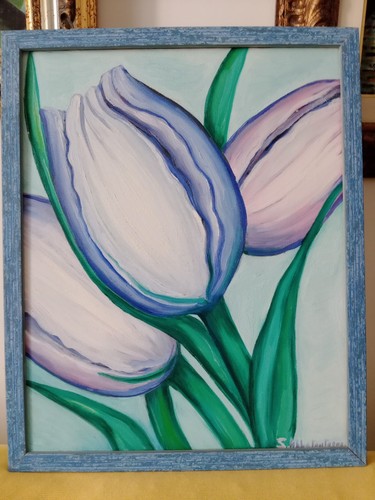 Quadro floreale con tulipani