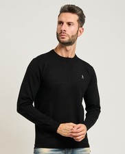 MAGLIA uomo REFRIGUE man Girocollo Orso Maglione basic NERA BLACK INVERNO 2025
