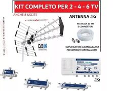 Kit Antenna Tv Digitale Terrestre UHF Centralino Amplificatore X  2,4,6,8 Utenti