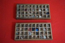 Lotto 2 scatole ricambi vari per orologio orologi OROLOGIAIO