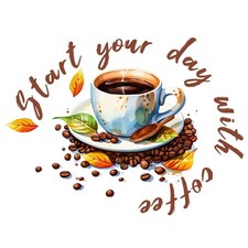 3X(Adesivi Murali Tazza Caffè