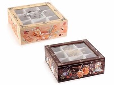 Scatola té spezie in legno e
