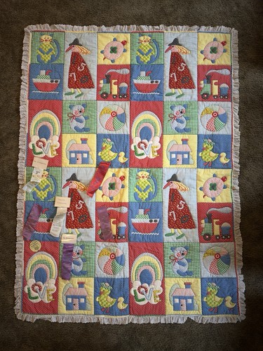 Trapunta coperta vintage fatta