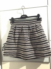 LM LULU ?GONNA STRUTTURATA IN ECOPECOPELLE BIANCA E NERA TG M ????