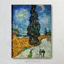 Quadro Van Gogh Sentiero di Notte Stampa su Tela Riproduzione Soggiorno Salotto 