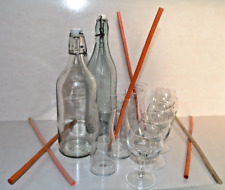 lotto 12 pezzi vetro vario - 2  bottiglie, 5 caraffine cl  25  5 calici cl 12.5