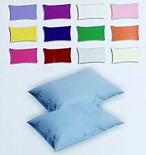 Coppia di federe cuscini letto con bottoni 100 COTONE 52X82 cm tinta unita.