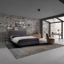 Letto matrimoniale 2 piazze in tessuto con testiera 160x190 Lausanne King