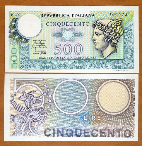 Italia 500 lire d m - 500, d.m
