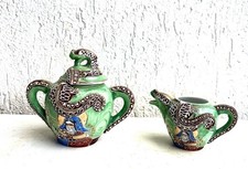 Set Zuccheriera e Lattiera Giappone 1950 Ceramiche  SATSUMA  smalto oro zecchino