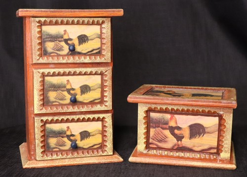 Cassettiera gallo rustica - , con