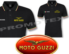 polo MOTO GUZZI stampa ORO personalizzata cotone tricolore maglietta t-shirt