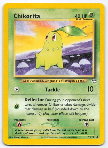 Carta pokemon comune chikorita - carta,