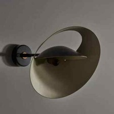 Rare Saturne Applique By Serge Mouille Doppio Ombreggiato Lampade Set Di Muro