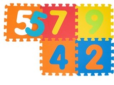 Teorema Giocattoli - Tappeto Puzzle Bambini con Numeri Assortiti (9 Pezzi), HcyF
