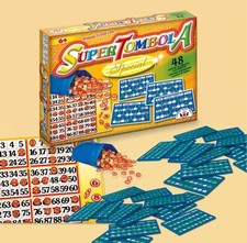 Gioco Super Tombola Special 48 Cartelle Plastica con Segnapunti Numeri in Legno