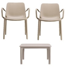 Set 3 Pezzi Giardino Terrazzo Sedie poltrona Lounge Ginevra S-C-A-B Tavolo Basso
