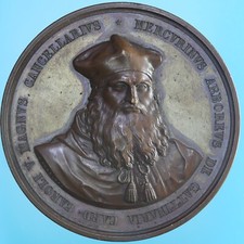 MERCURINO ARBOREO DA GATTINARA MEDAGLIA 1845 IN RICORDO DEL CARDINALE BRONZO