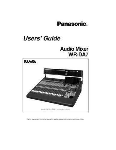 Panasonic da7 mixer audio - panasonic, wr-da7