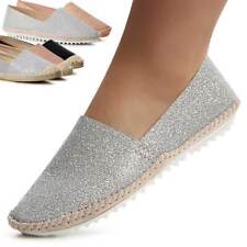 Donna Espadrillas Brillantini Pantofola Loafer Ballerina Scarpe Basse